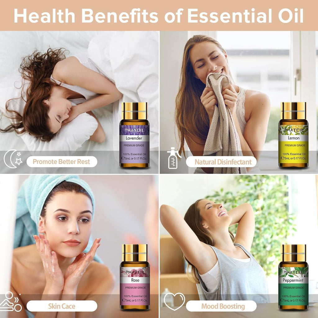 Essential Oil Gift Set for Diffuser, Skin Care, Massage, 15 X 5Ml
