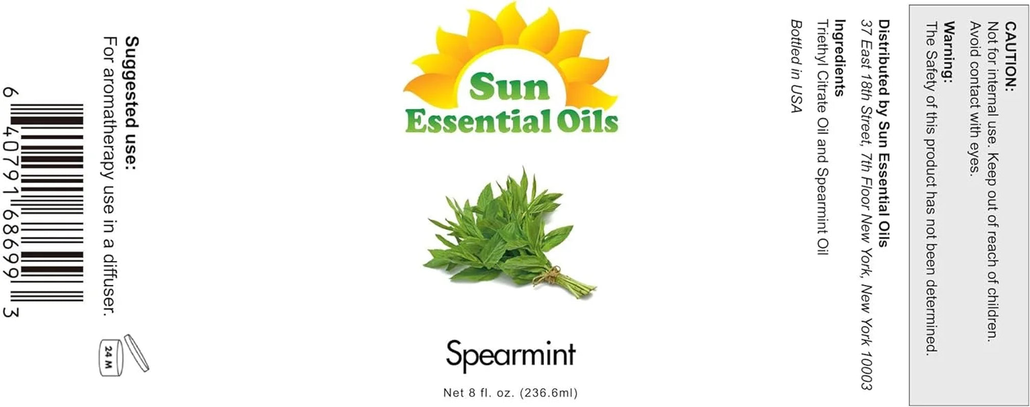 Luvoe™ Spearmint Essential Oil — 8oz Pure Aromatic Oil